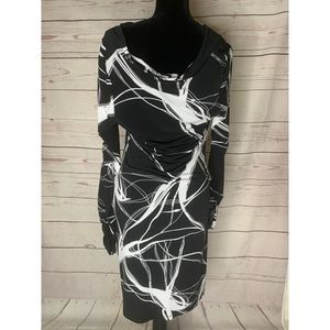 Maurices Dress Womens sz L black/white Stretch